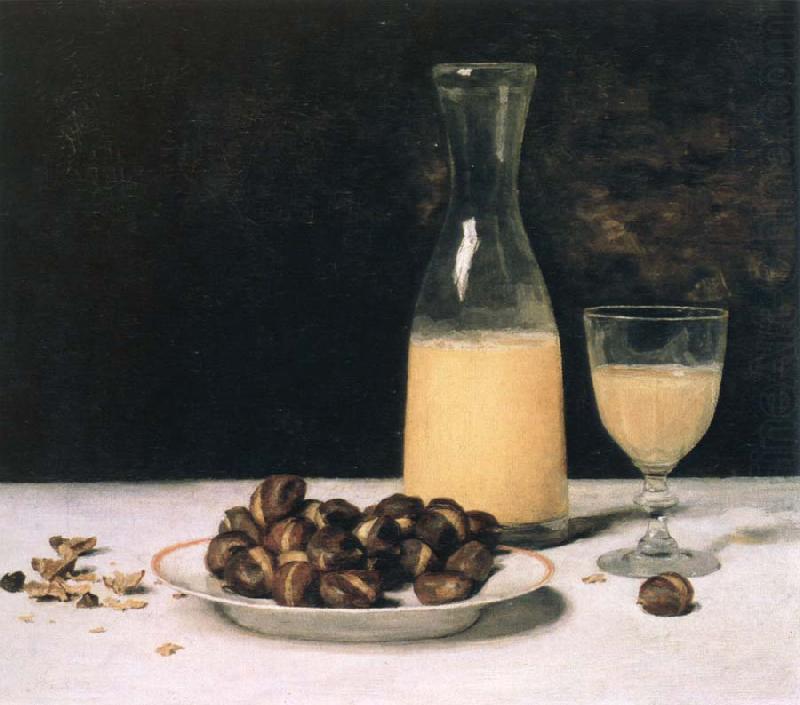 Albert Anker still life with wine and chestnuts china oil painting image